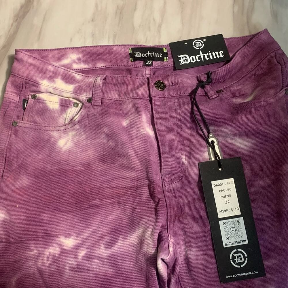 Doctrine Superstack Purple Mens Jeans 32 - Thumbnail 4