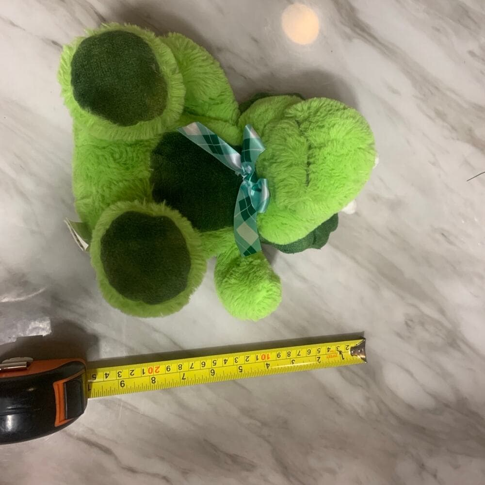 Kellytoy 9”Green Triceratops Dinosaur Stuffed Animal Plush Ribbon Bow Tie EUC - Thumbnail 3