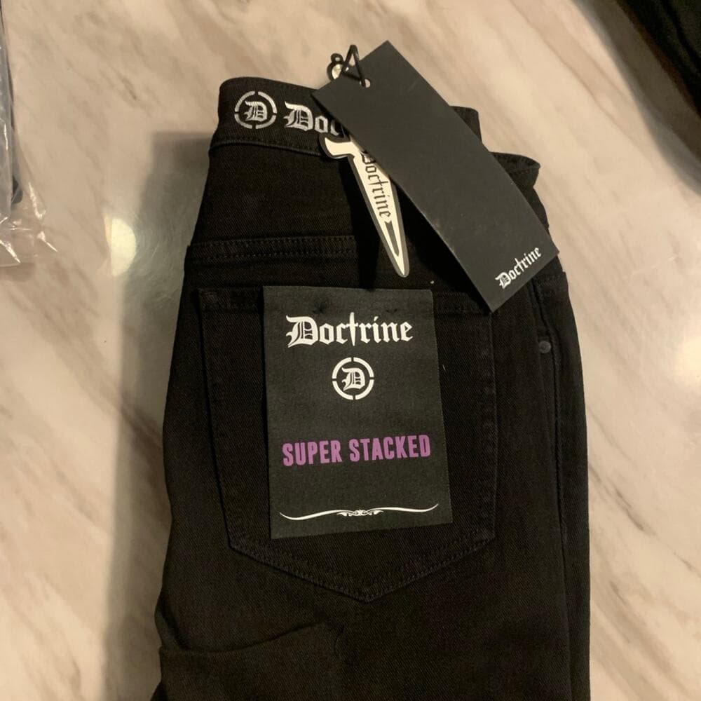 Doctrine Superstack Jet Black Mens Jeans Size 32 - Thumbnail 6