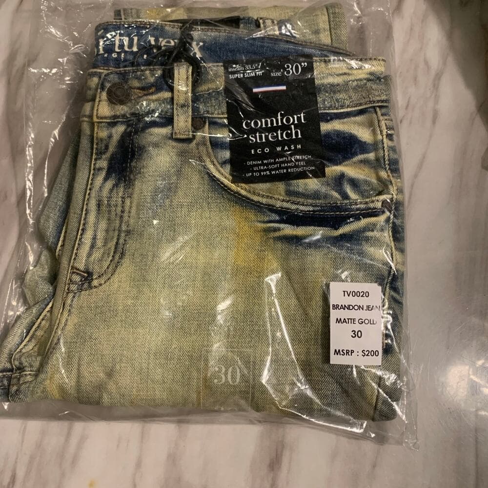 Si Tu Veux Superstack Matte Gold Mens Jeans 30 - Thumbnail 7