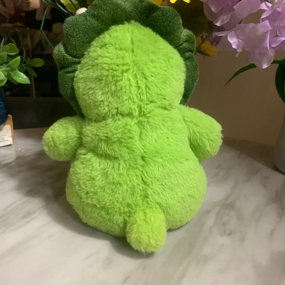 Kellytoy 9”Green Triceratops Dinosaur Stuffed Animal Plush Ribbon Bow Tie EUC - Thumbnail 2