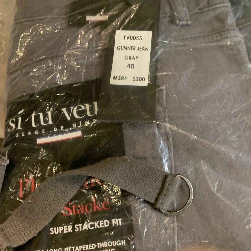 Si Tu Veux Superstack Grey Mens Jeans Size 40 - Thumbnail 9