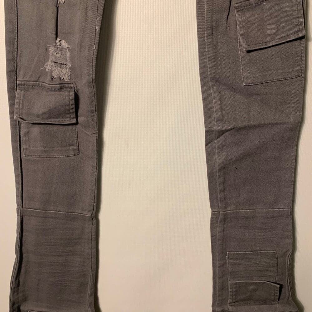 Si Tu Veux Superstack Grey Mens Jeans 30