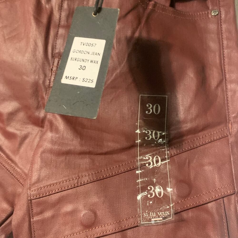 Si Tu Veux Superstack Burgundy Wax Mens Jeans Size 30 - Thumbnail 3