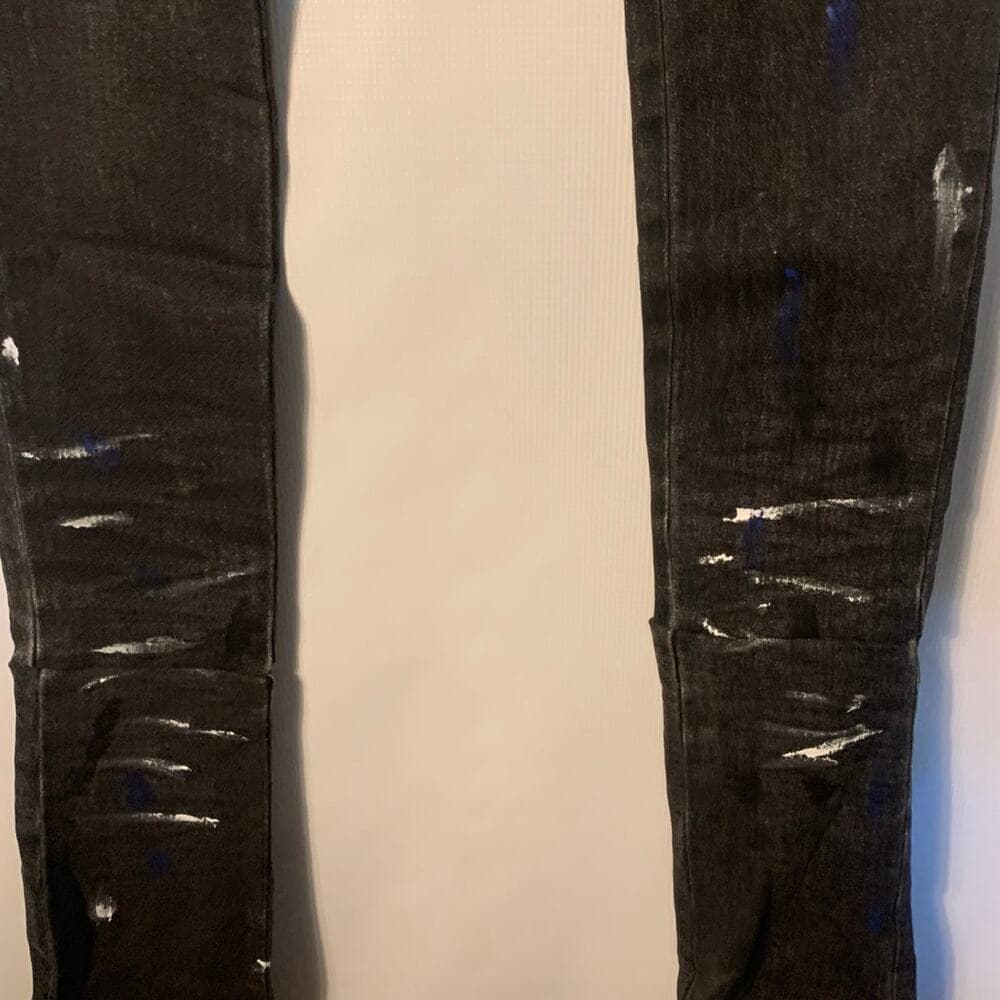 Si Tu Veux Superstack Black Wash Mens Jeans Size 36