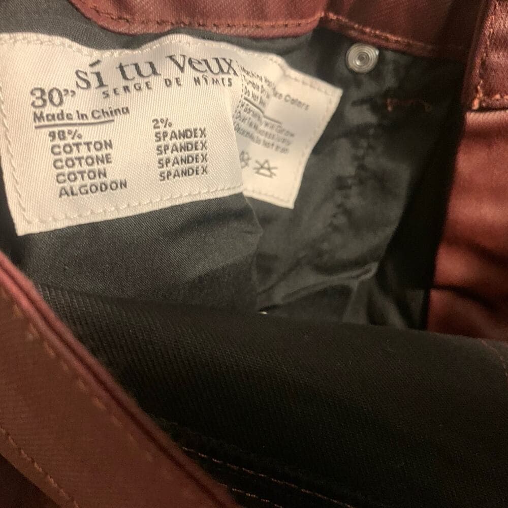Si Tu Veux Superstack Burgundy Wax Mens Jeans Size 30 - Thumbnail 6