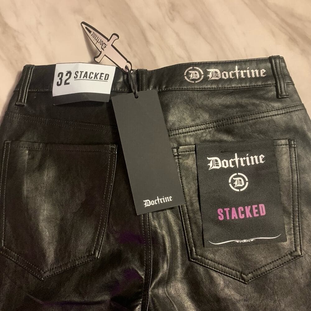 Doctrine Stacked Black Mens Jeans Size 32 - Thumbnail 4