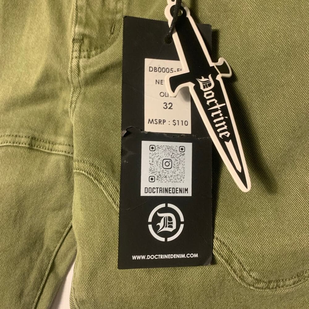 Doctrine Superstack Olive Mens Jeans Size 32
