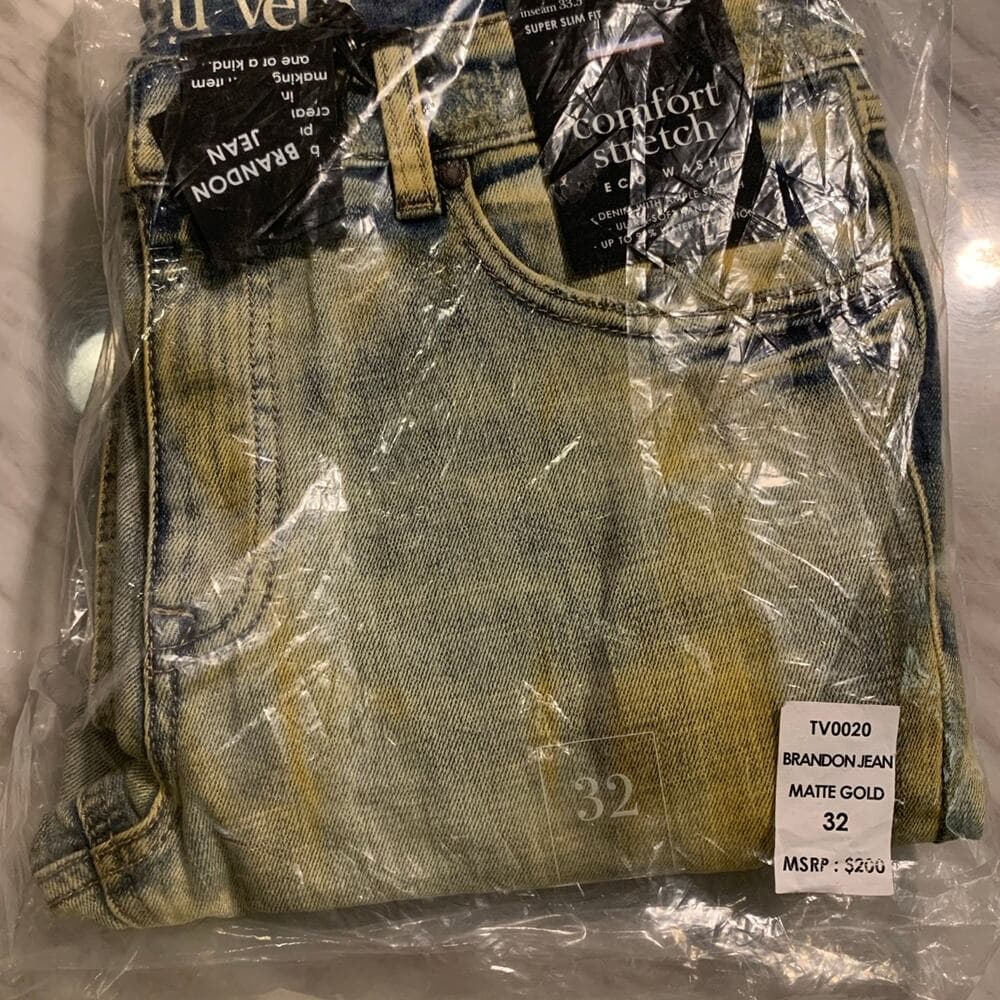 Si Tu Veux Superstack Matte Gold Mens Jeans 32 - Thumbnail 7