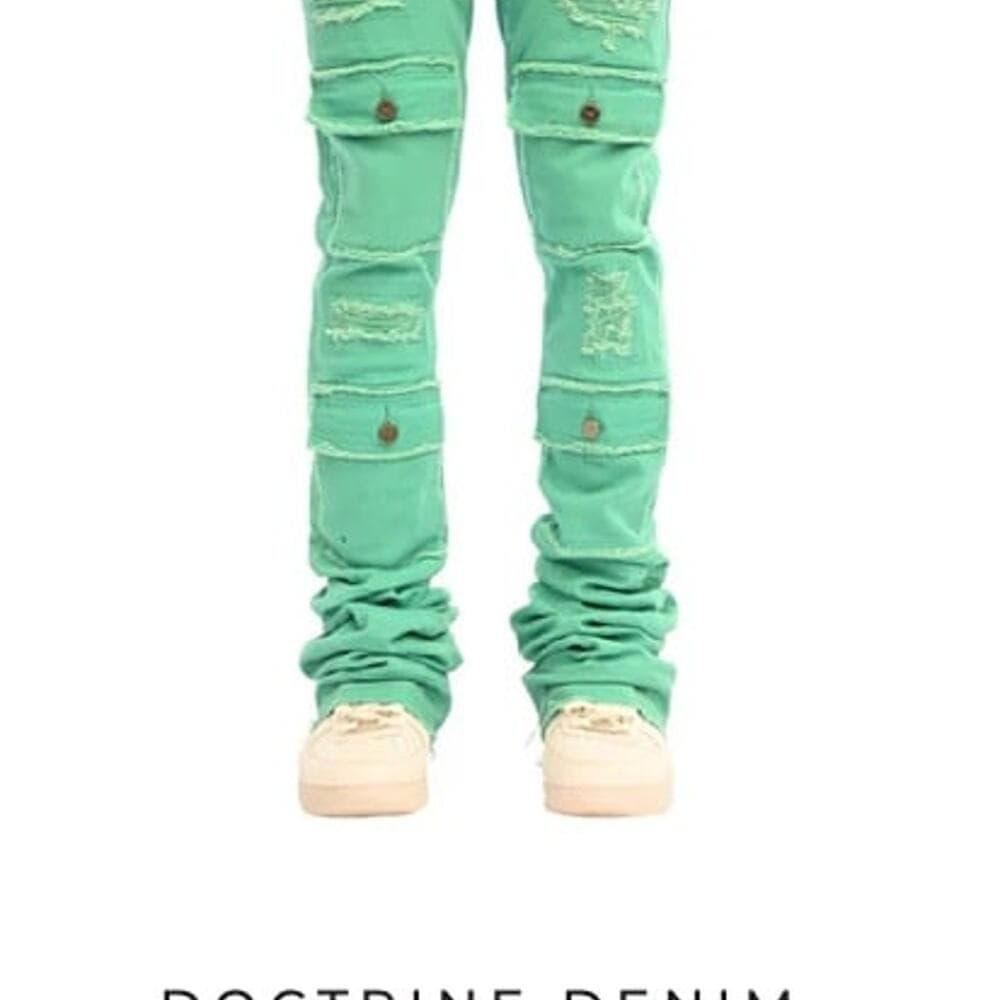 DOCTRINE DENIM (SAVANT TEAL SUPER STACKED JEAN) SIZE 36 - Thumbnail 6