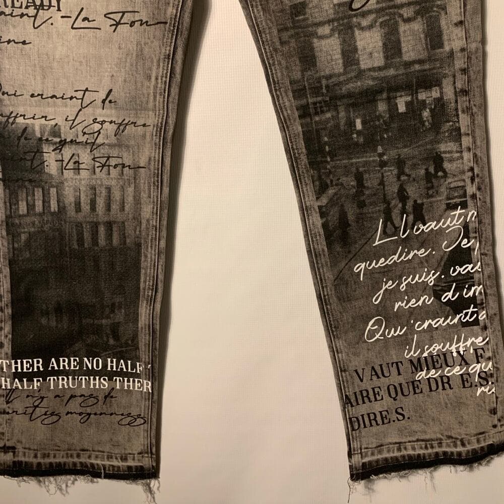 Si Tu Veux Grey Mens Jeans Size 32