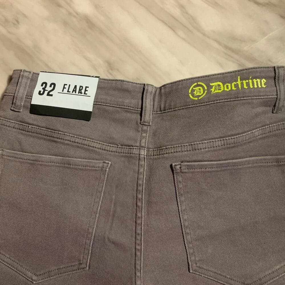 Doctrine Grey Flared Mens Jeans Size 32 - Thumbnail 4