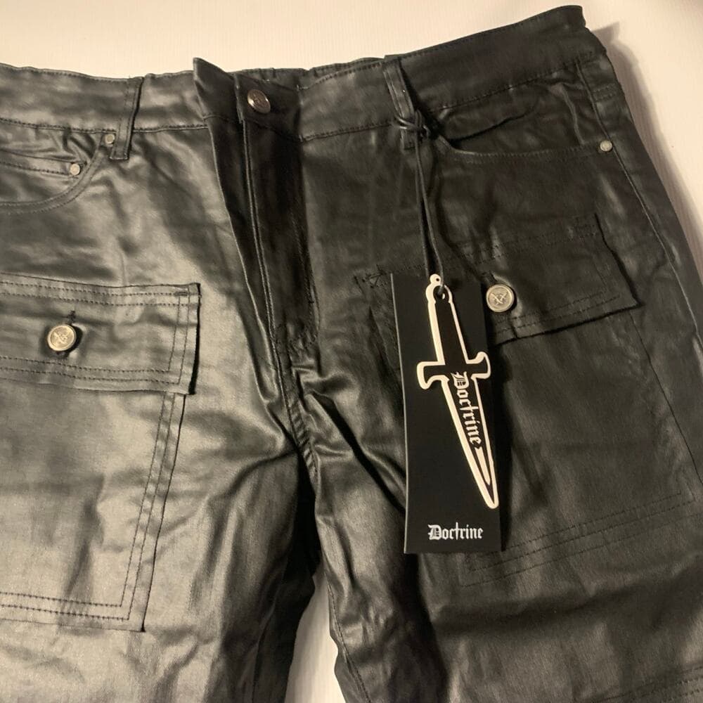Doctrine Superstack Black Wax Mens Jeans Size 40 - Thumbnail 2