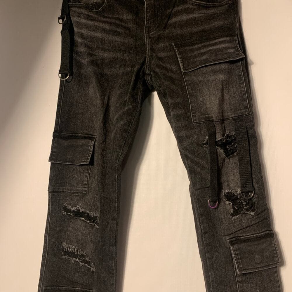 Si Tu Veux Superstack Black Wash Mens Jeans Size 42 - Thumbnail 2