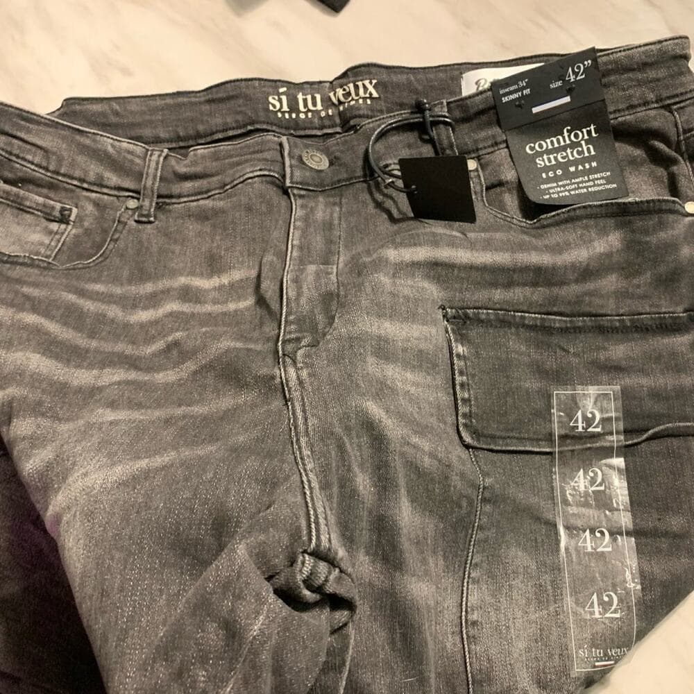 Si Tu Veux Superstack Black Wash Mens Jeans Size 42 - Thumbnail 5