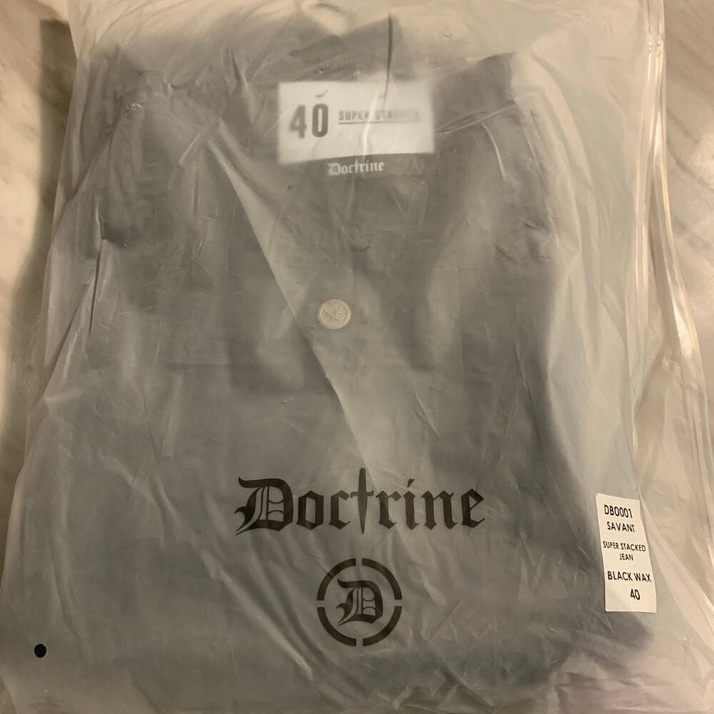 Doctrine Superstack Black Wax Mens Jeans Size 40 - Thumbnail 7