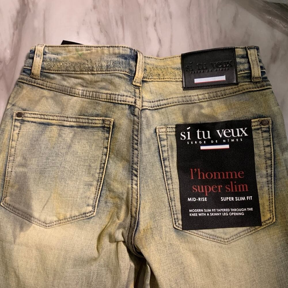 Si Tu Veux Superstack Matte Gold Mens Jeans 28 - Thumbnail 6