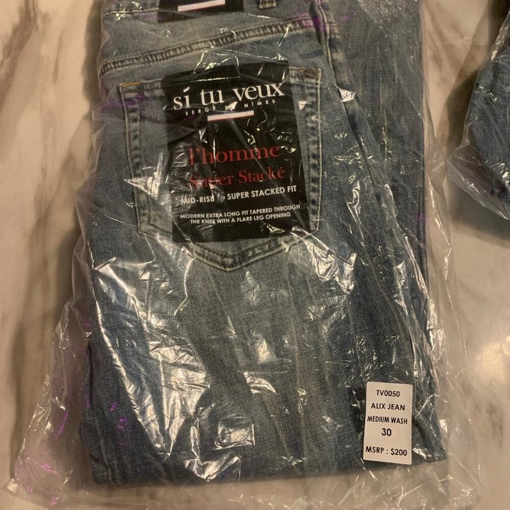 Si Tu Veux Superstack Medium Wash Mens Jean 30 - Thumbnail 7