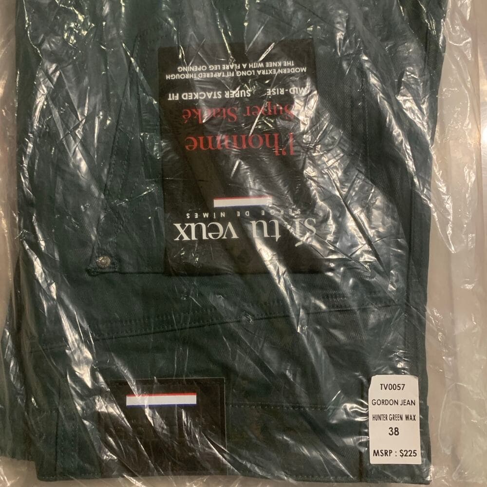 Si Tu Veux Superstack Hunter Green Wax Mens Jeans Size 38 - Thumbnail 7