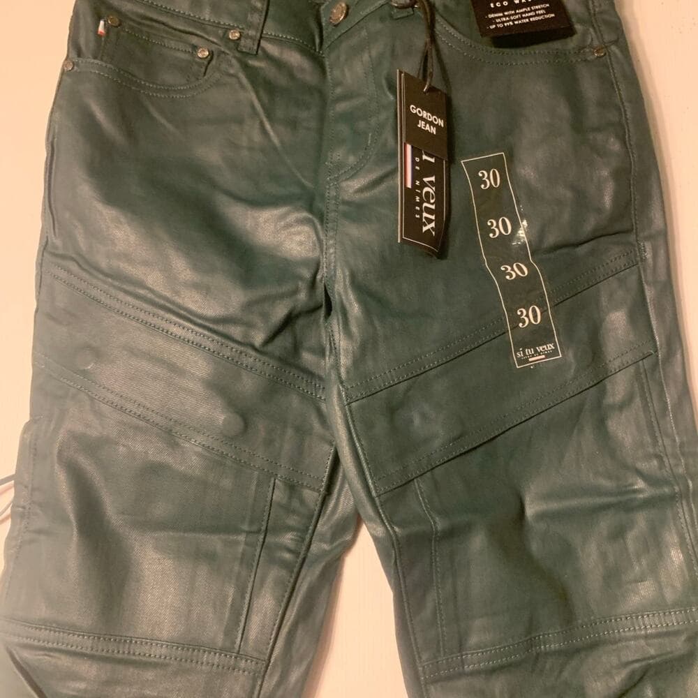 Si Tu Veux Superstack Hunter Green Wax Mens Jeans Size 30