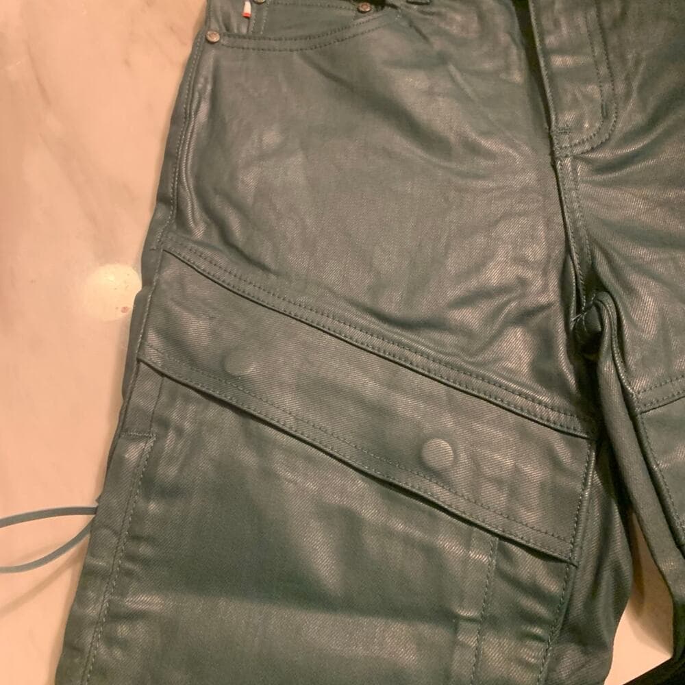 Si Tu Veux Superstack Hunter Green Wax Mens Jeans Size 38 - Thumbnail 4