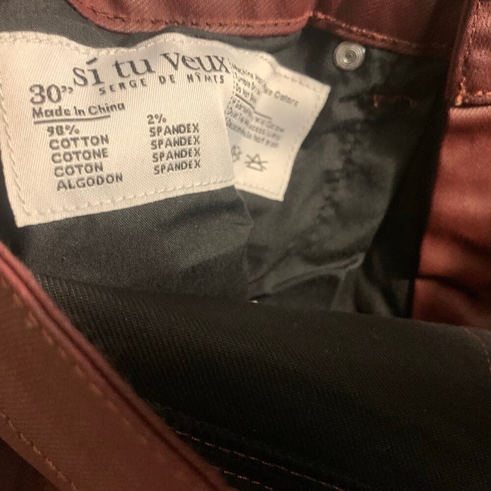 Si Tu Veux Superstack Burgundy Wax Mens Jeans Size 30 - Thumbnail 6