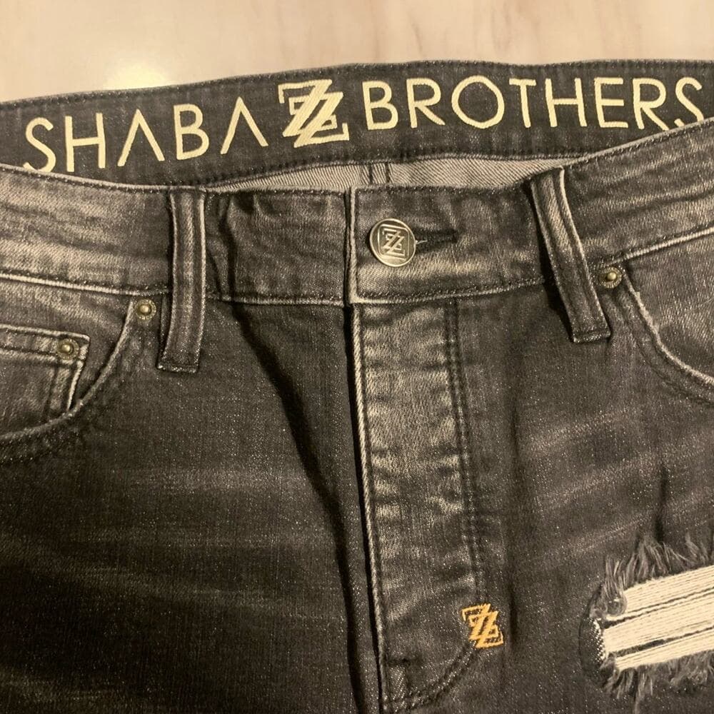 Shabaz Z Brothers Superstack Black Mens Jeans Size 32 - Thumbnail 6