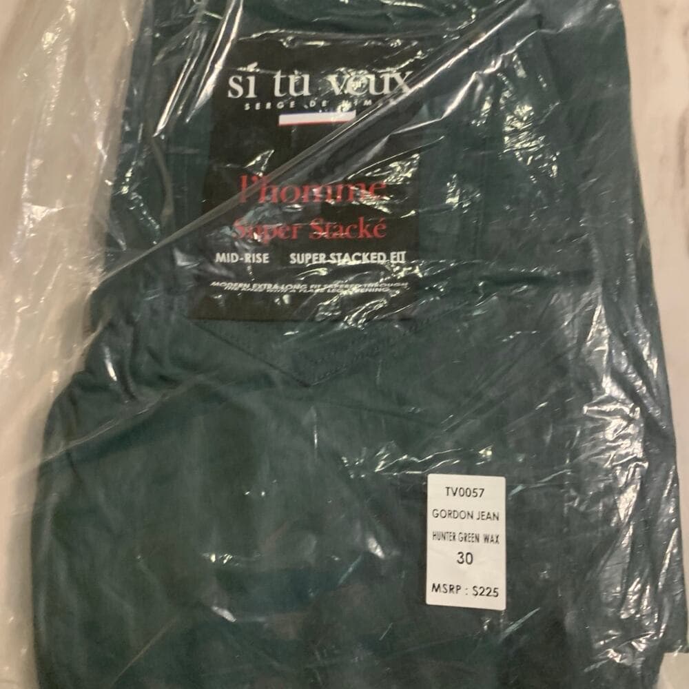 Si Tu Veux Superstack Hunter Green Wax Mens Jeans Size 30 - Thumbnail 10
