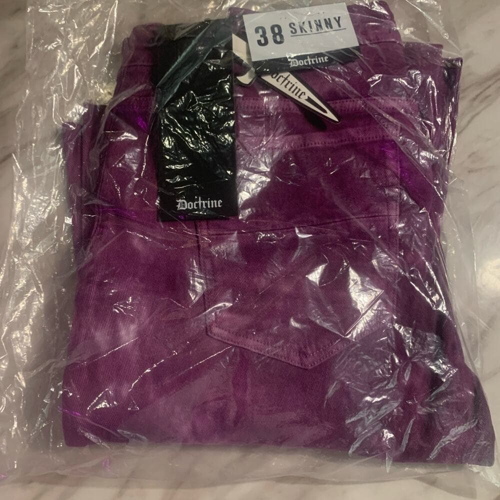 Doctrine Purple Superstack Mens Jeans Size 38 - Thumbnail 3