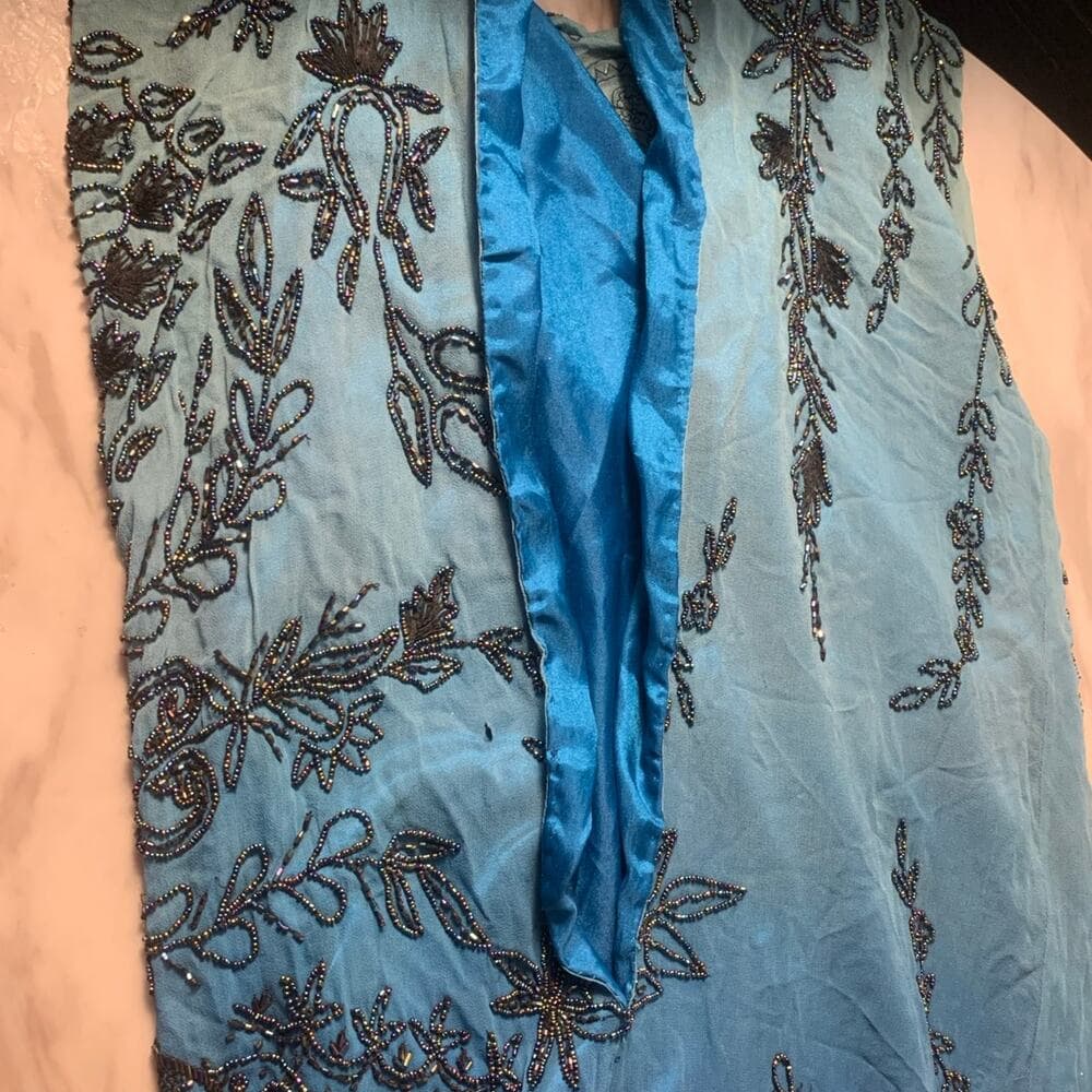 Blue Women’s Long Dress Size Medium - Thumbnail 4