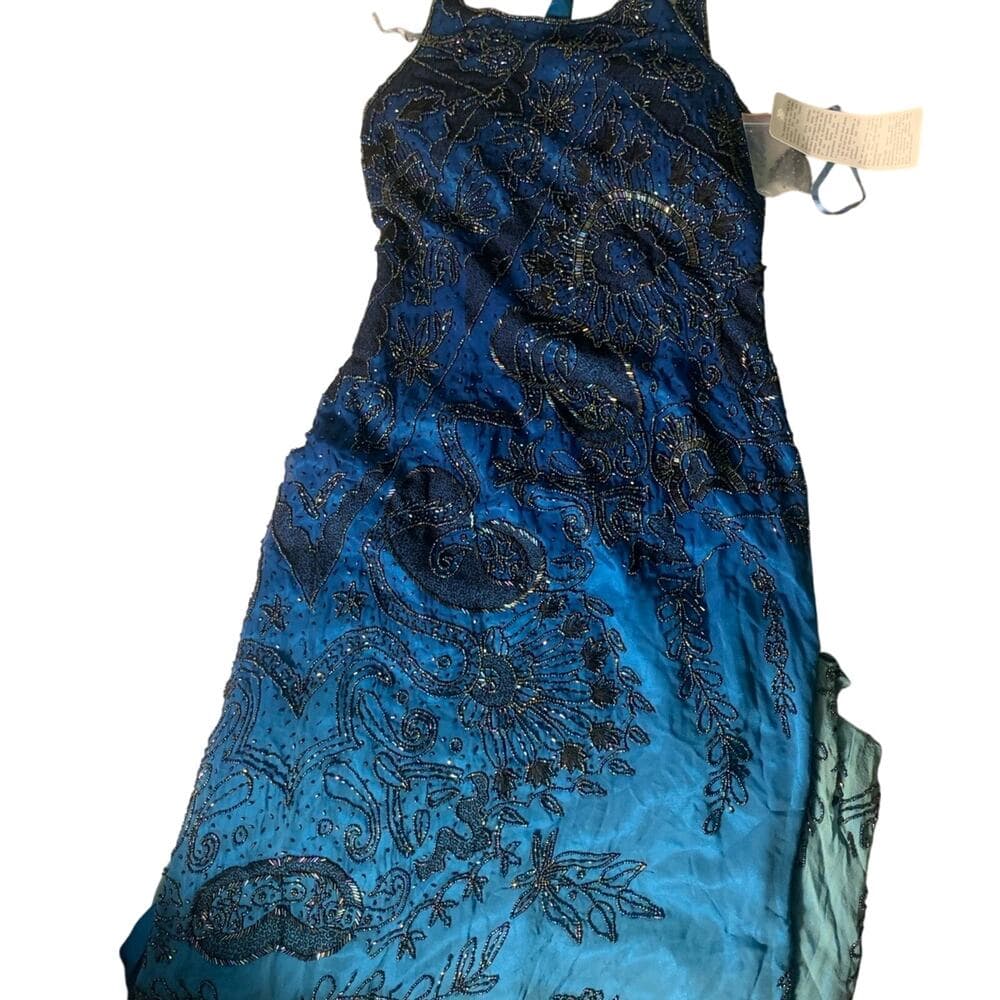 Blue Women’s Long Dress Size Medium - Thumbnail 7