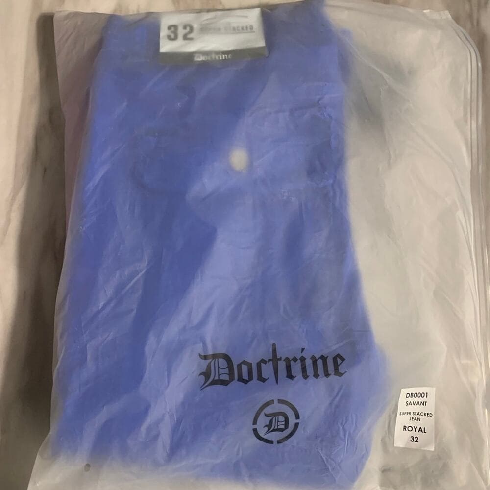 Doctrine Savant Super Stacked Cargo Jeans Royal Blue Size 32 - Thumbnail 9