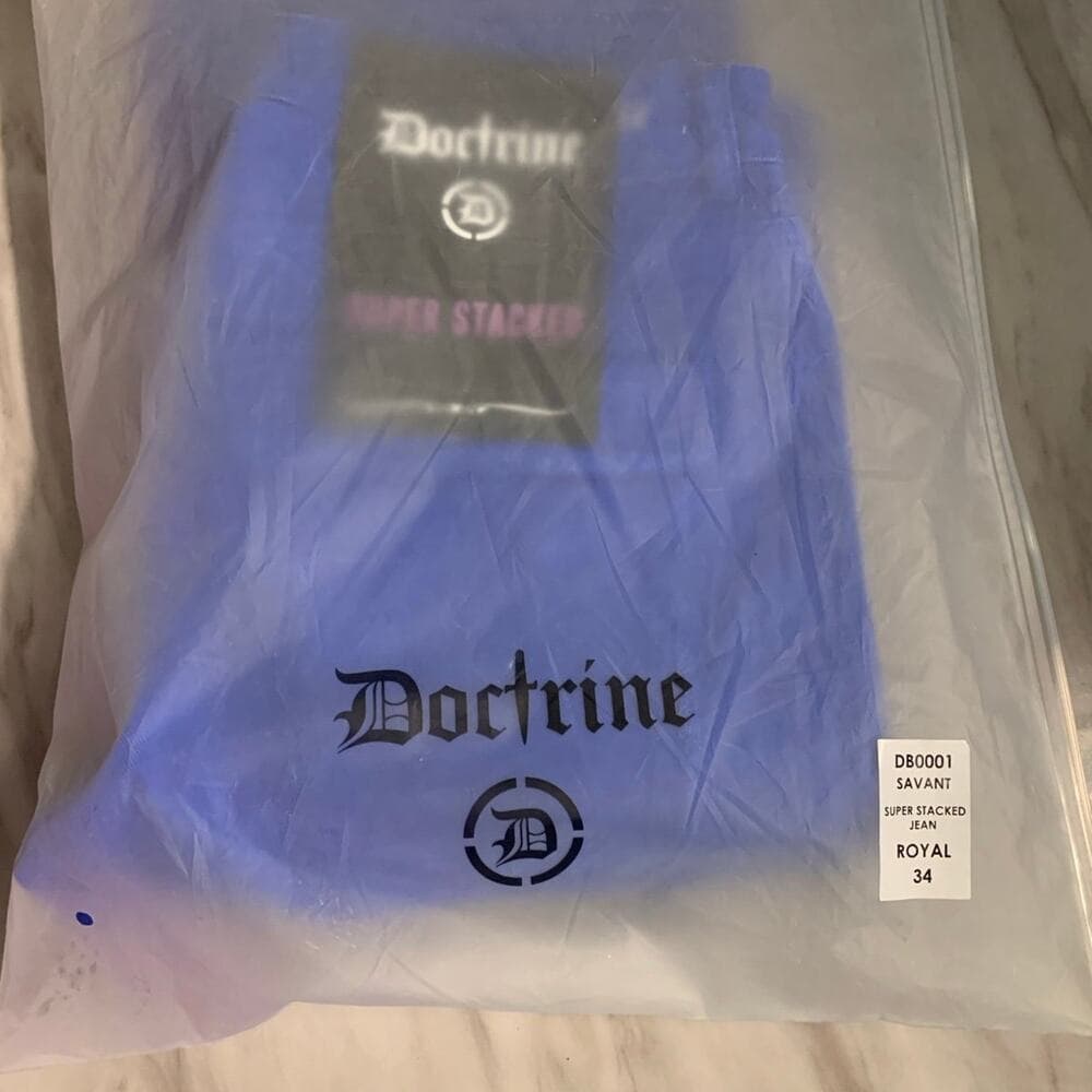 Doctrine Savant Super Stacked Cargo Jeans Royal Blue Size 34 - Thumbnail 4