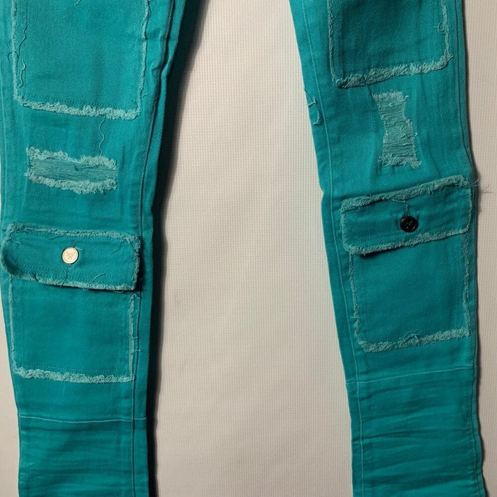DOCTRINE DENIM (SAVANT TEAL SUPER STACKED JEAN) SIZE 32 - Thumbnail 3