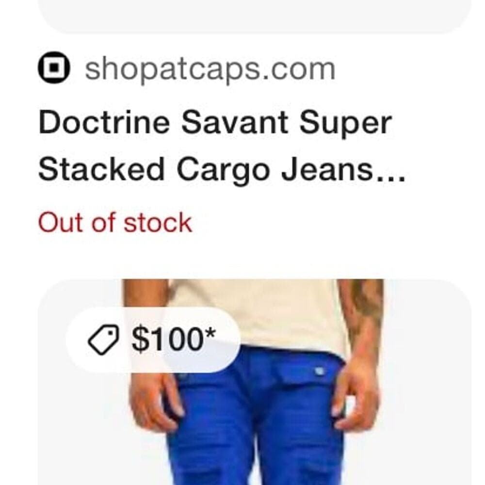 Doctrine Savant Super Stacked Cargo Jeans Royal Blue Size 32 - Thumbnail 9