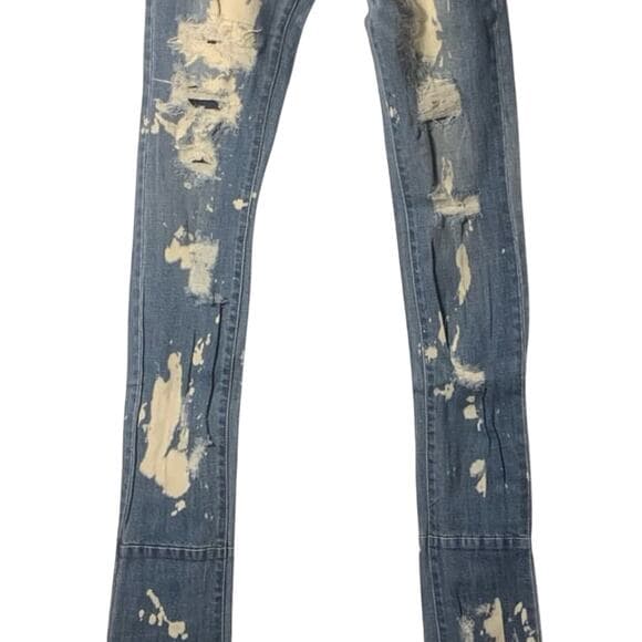 Si Tu Veux Superstack Indigo Bleach Mens Jeans 40 - Thumbnail 6