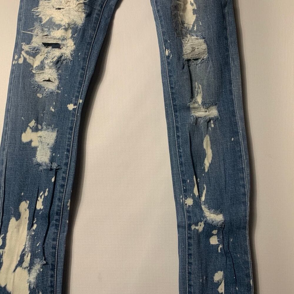 Si Tu Veux Superstack Indigo Bleach Mens Jeans 40 - Thumbnail 2