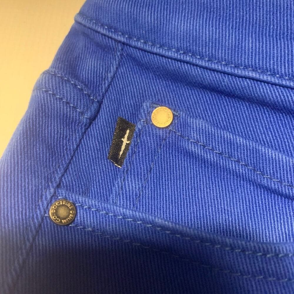Doctrine Savant Super Stacked Cargo Jeans Royal Blue Size 34 - Thumbnail 3