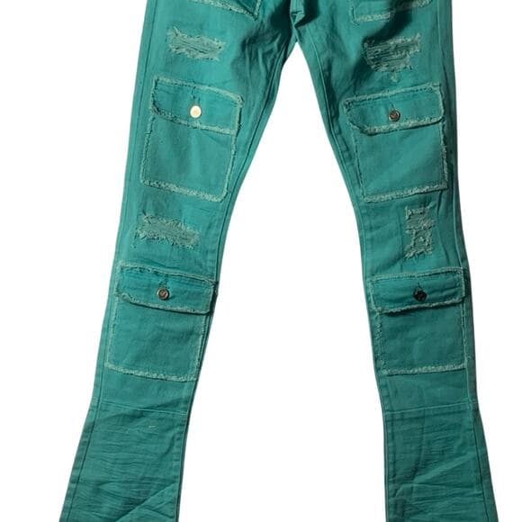 Doctrine Teal Superstack Mens Jeans Size 32 - Thumbnail 8