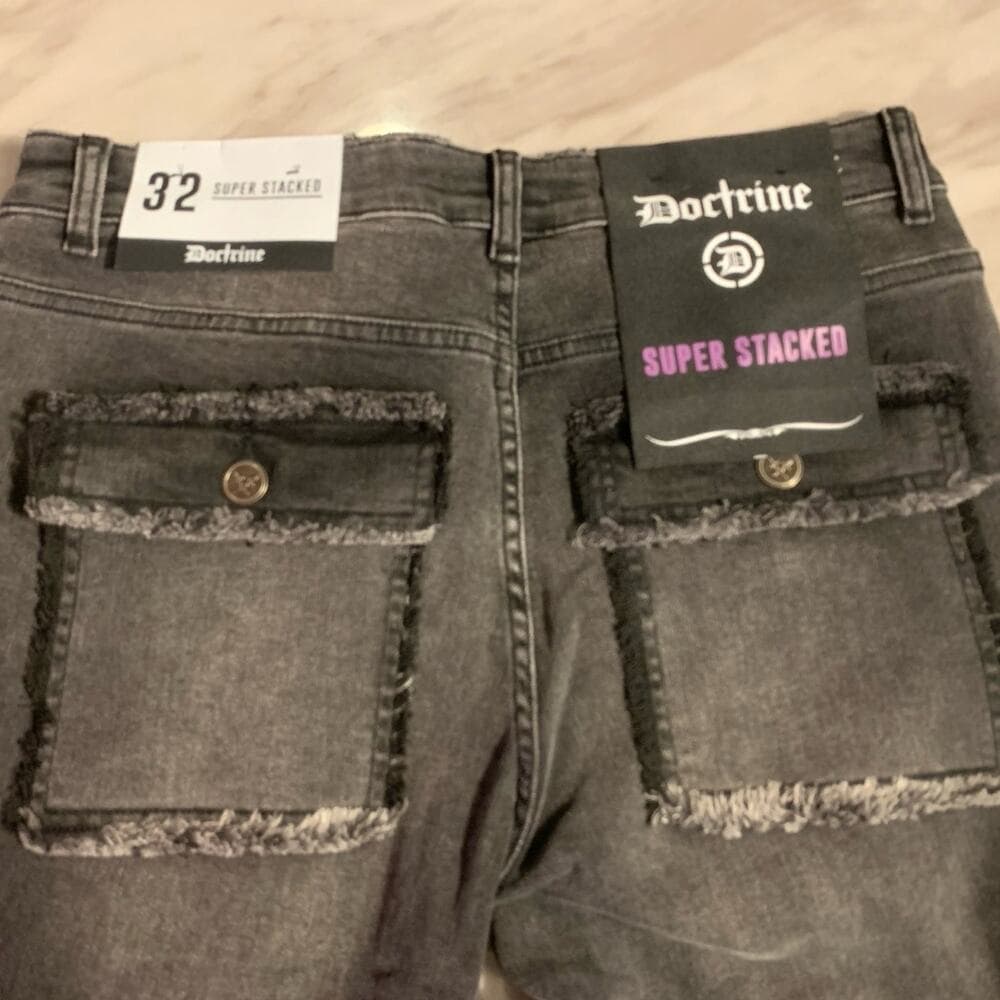 Doctrine Black Superstack Mens Jeans Size 32 - Thumbnail 7