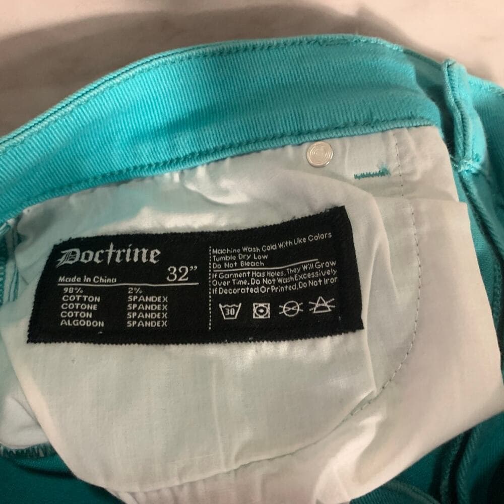Doctrine Teal Superstack Mens Jeans Size 32 - Thumbnail 4