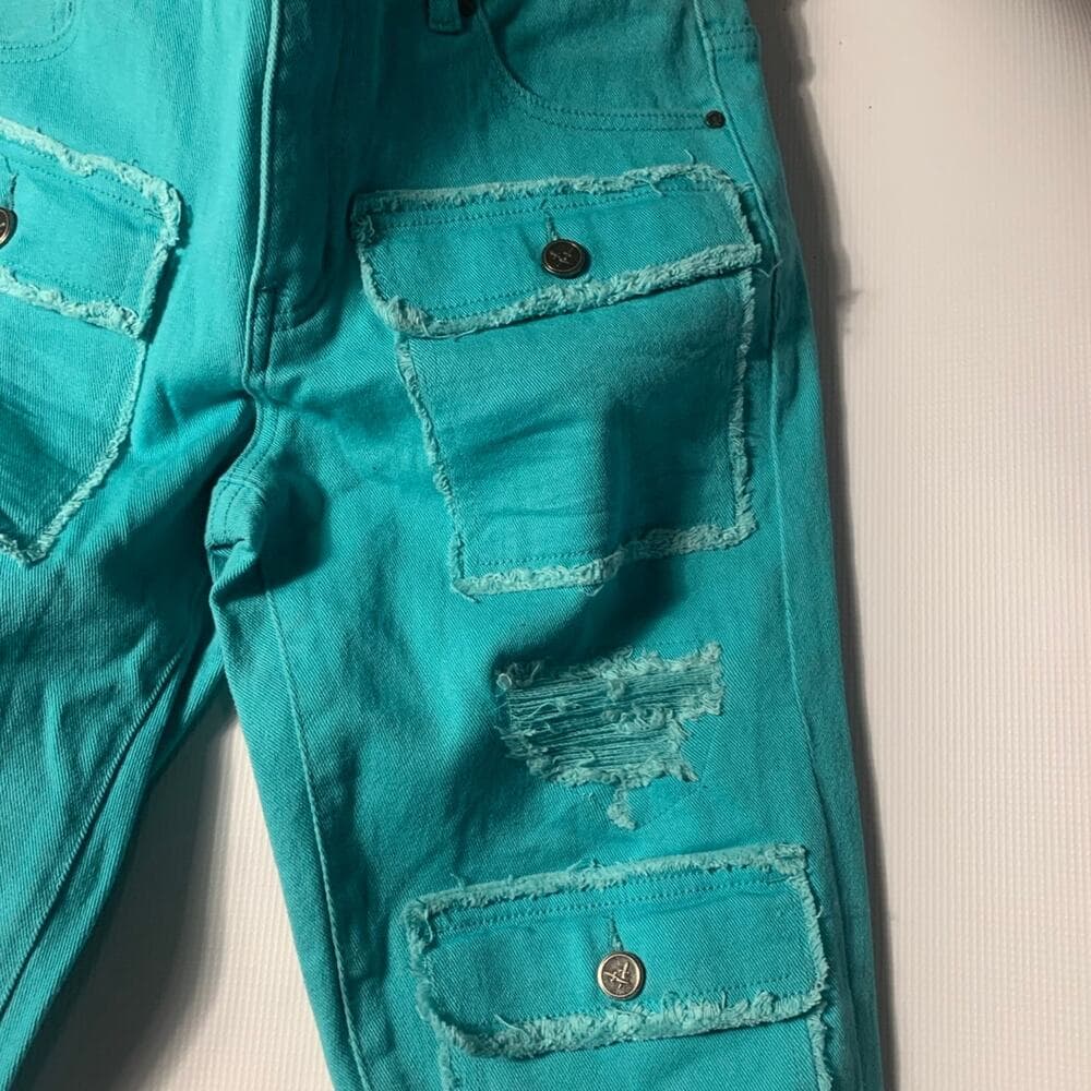 Doctrine Teal Superstack Mens Jeans Size 32 - Thumbnail 2