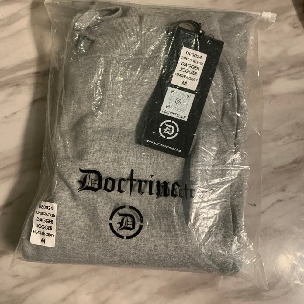 Doctrine Superstack Grey Mens Sweatpants Size medium - Thumbnail 9