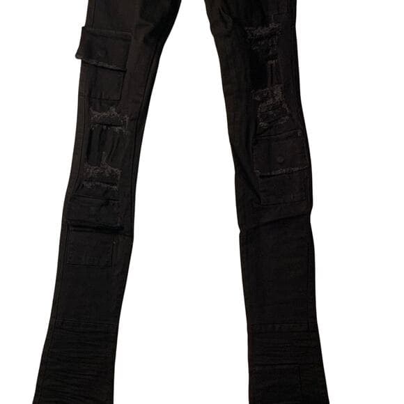 Si Tu Veux Superstack Jet Black Mens Jeans Size 38 - Thumbnail 9