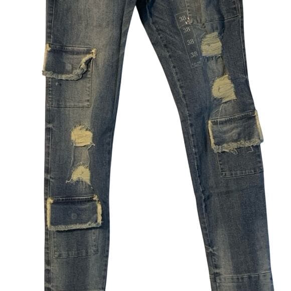 Si Tu Veux Superstack Indigo Wash Mens Jeans Size 38 - Thumbnail 9