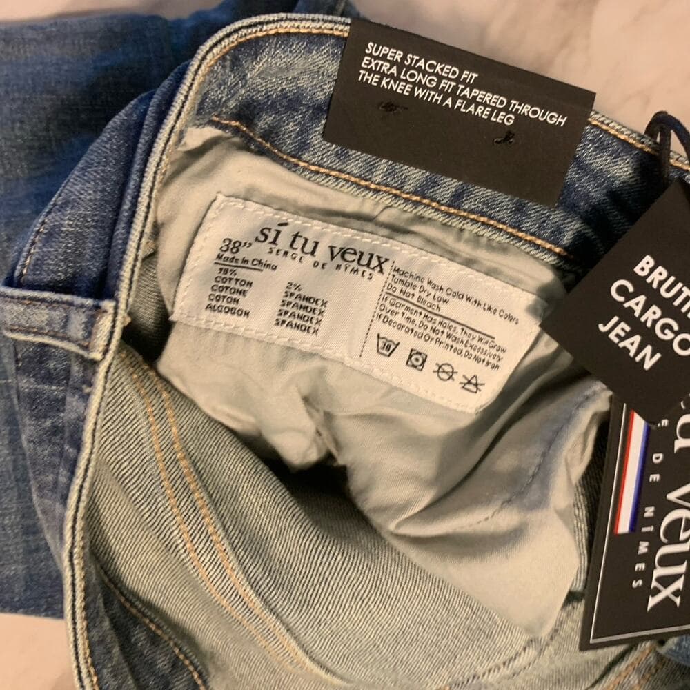 Si Tu Veux Superstack Indigo Wash Mens Jeans Size 38 - Thumbnail 7