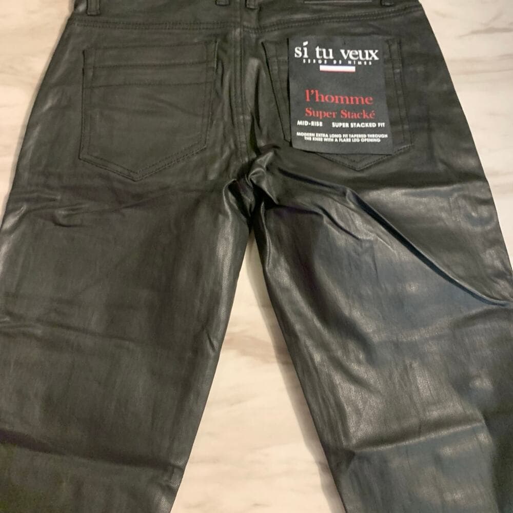 Si Tu Veux Superstack Black Wax Mens Jeans Size 38 - Thumbnail 6