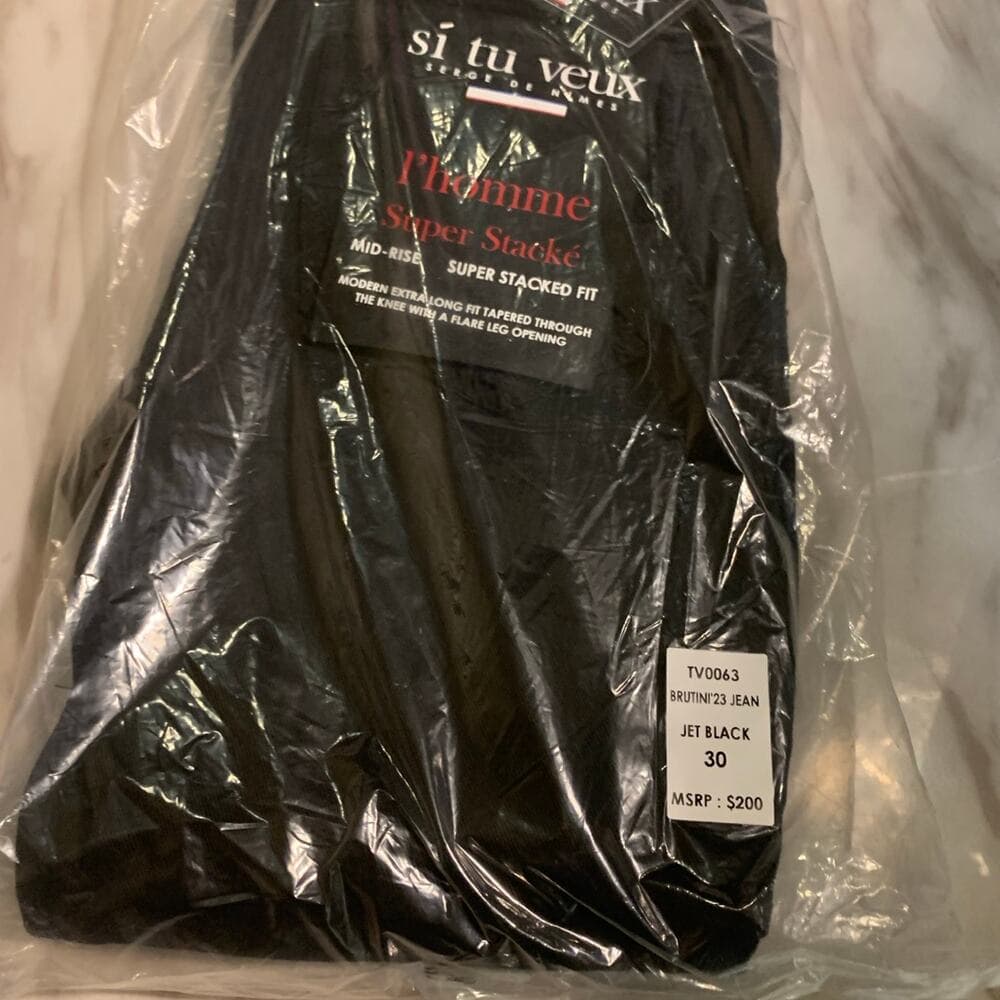 Si Tu Veux Superstack Jet Black Mens Jeans 30 - Thumbnail 7
