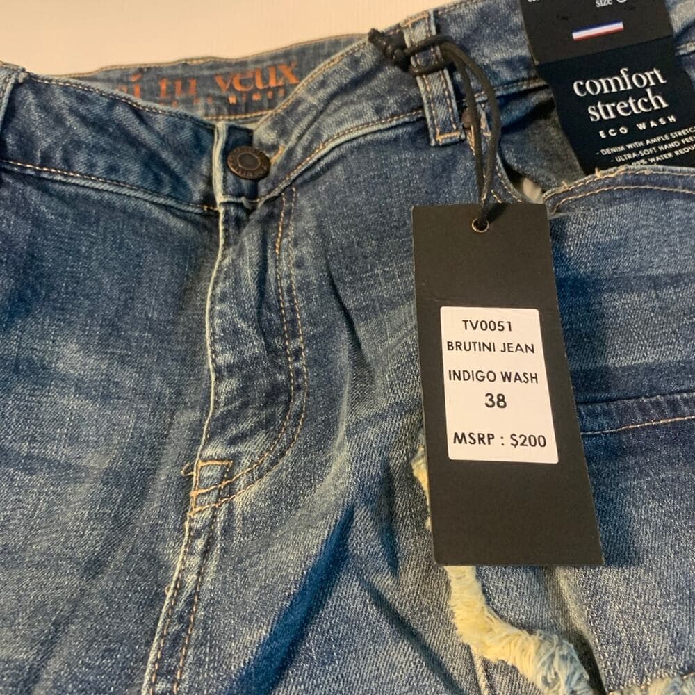 Si Tu Veux Superstack Indigo Wash Mens Jeans Size 38 - Thumbnail 4