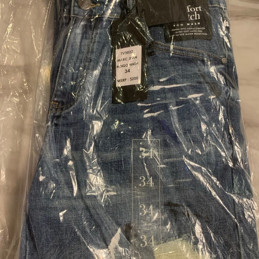 Si Tu Veux Superstack Indigo Wash Mens Jeans Size 34 - Thumbnail 5